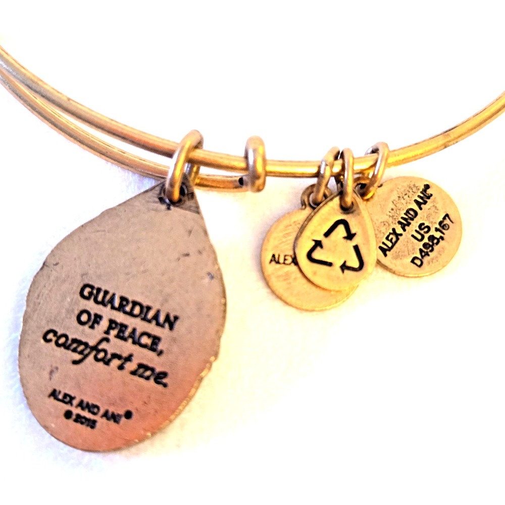 Alex and Ani Guardian of Peace Charm Gold Tone Adjustable Comfort Bracelet - Picture 5 of 5